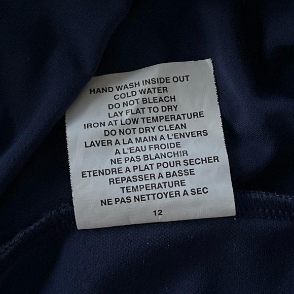 Sympli Swag Drape Midi new Navy Blue 3/4 Sleeves Asymmetrical Casual Dress Sz 10 - Picture 14 of 16